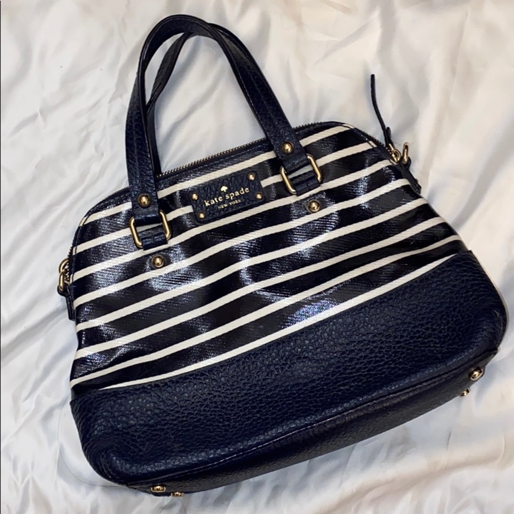 Kate Spade Navy Striped Satchel